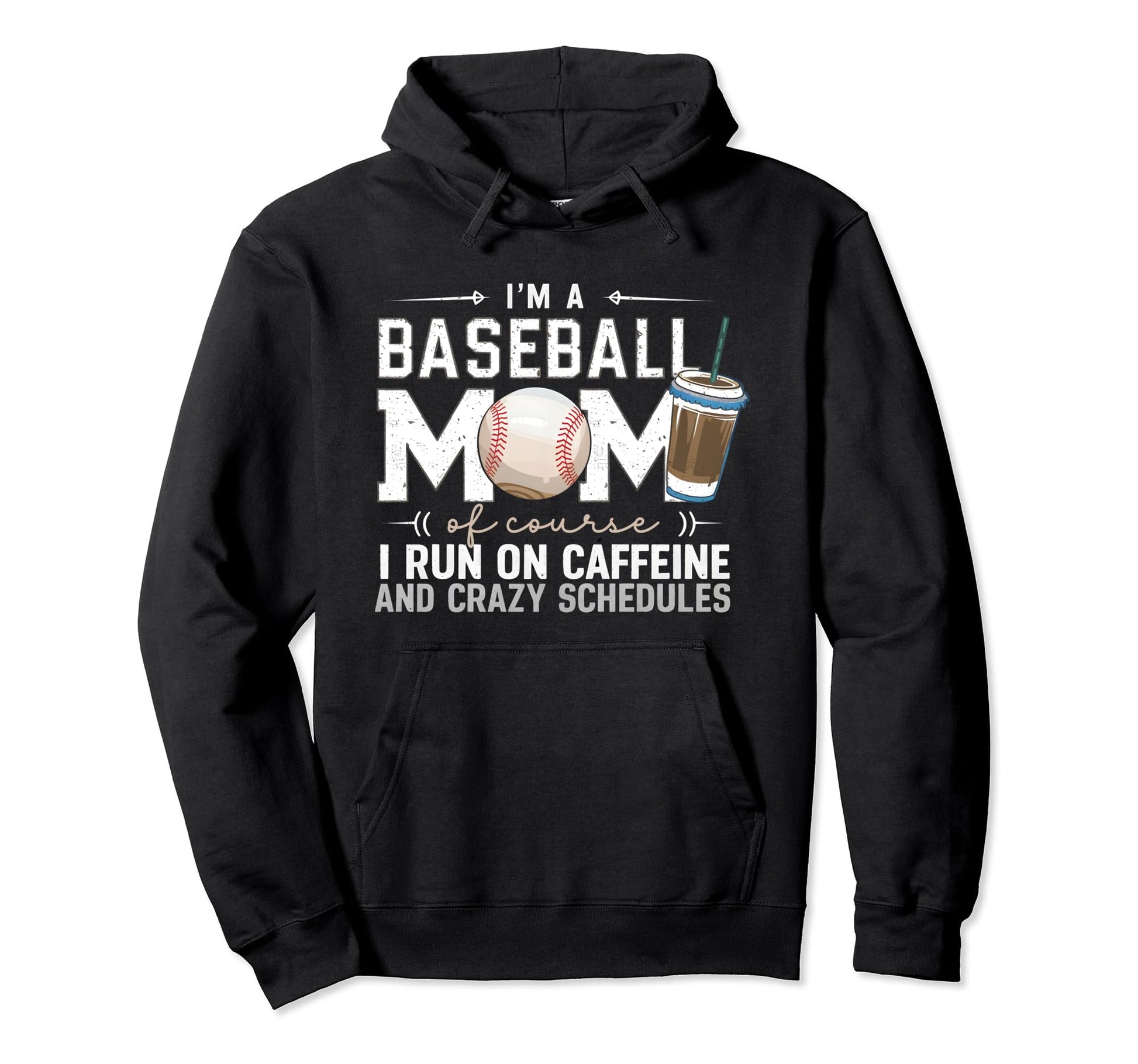 Baseball Mom Caffeine Fueled Game Day Hoodie - Aesthetic Graphic Unisex - T-Shirt, Sweatshirt, Hoodie