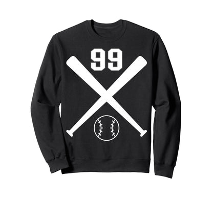 Baseball Softball Number 99 Sweatshirt - Aesthetic Graphic Unisex - T-Shirt, Sweatshirt, Hoodie