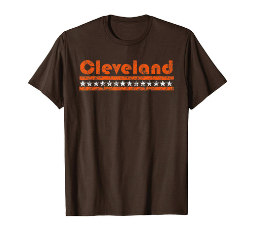 Cleveland Ohio Star Stripe Weathered T-Shirt - Aesthetic Graphic Unisex - T-Shirt, Sweatshirt, Hoodie