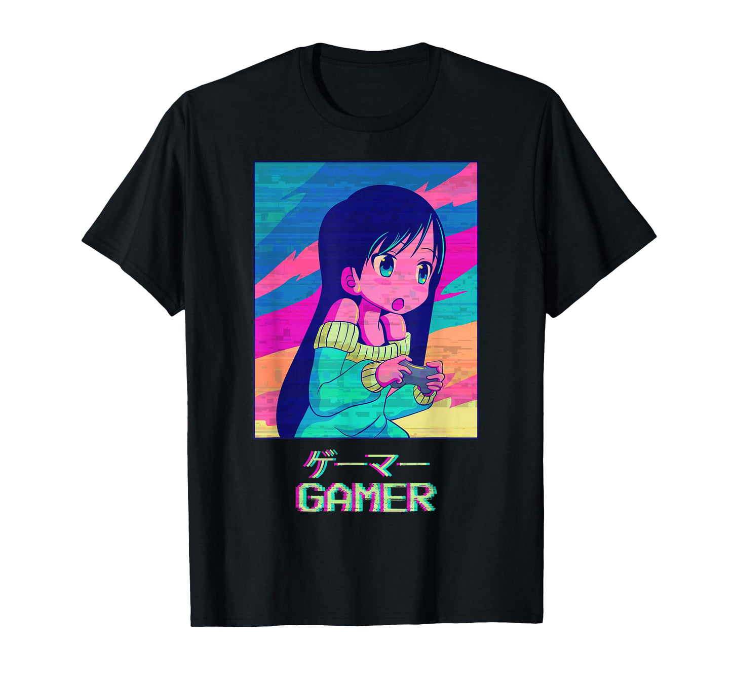 Gamer Anime Japanese Vaporwave T-Shirt - Novelty Apparel for Adults - T-Shirt, Sweatshirt, Hoodie