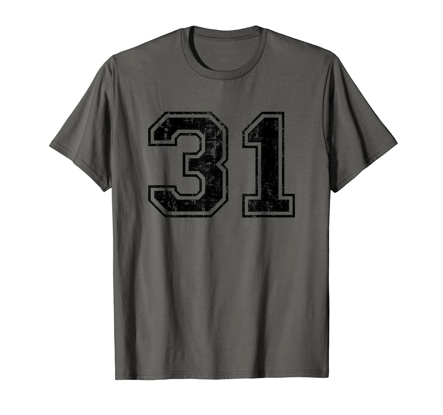 Number 31 Varsity Distressed Sport T-Shirt - Minimalist Print for Adults - T-Shirt, Sweatshirt, Hoodie
