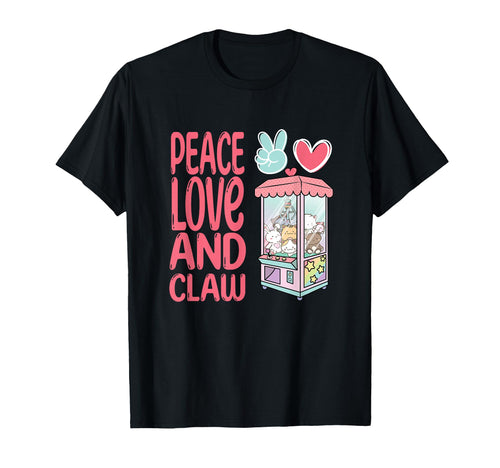 Claw Machine Arcade Game Peace Love T-Shirt - Minimalist Print Men Women - T-Shirt, Sweatshirt, Hoodie