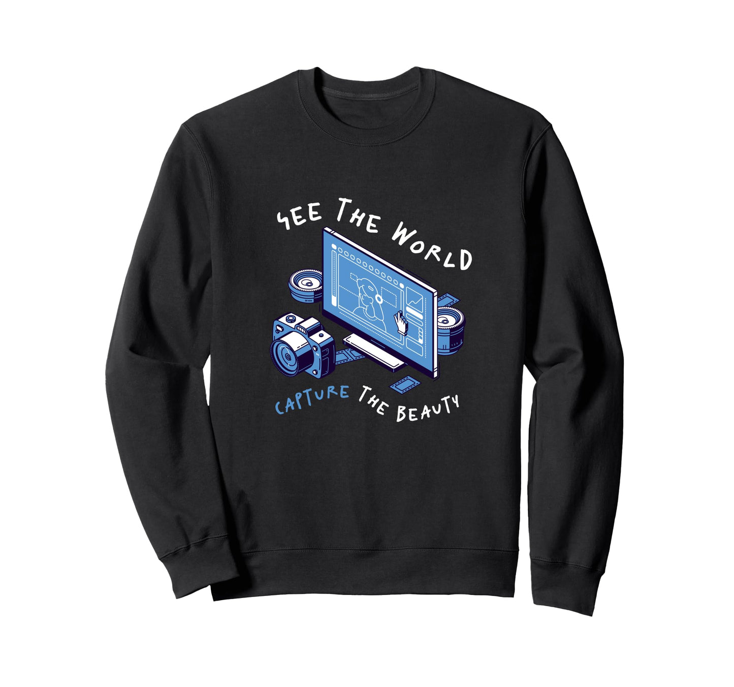 Photography Camera Snap Photo Cameras Sweatshirt - Minimalist Print Unisex - T-Shirt, Sweatshirt, Hoodie