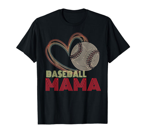 Baseball Mama Heart Ball Mom Pride Mothers T-Shirt - Trendy Graphic Unisex - T-Shirt, Sweatshirt, Hoodie