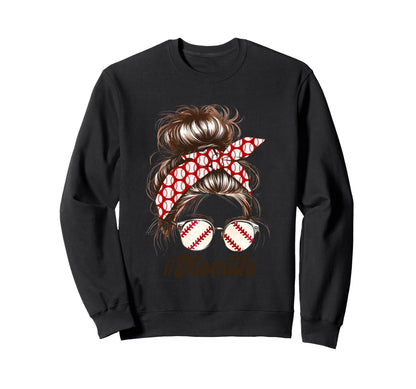 Baseball Momlife Stylish Hair Sweatshirt - Casual Everyday Wear for Adults - T-Shirt, Sweatshirt, Hoodie