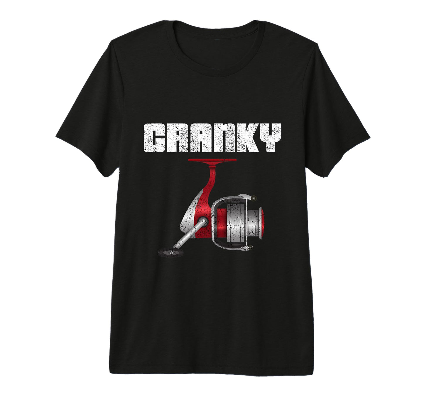 Funny Fishing Cranky Fishing Reel Fish T-Shirt - Novelty Apparel Unisex - T-Shirt, Sweatshirt, Hoodie