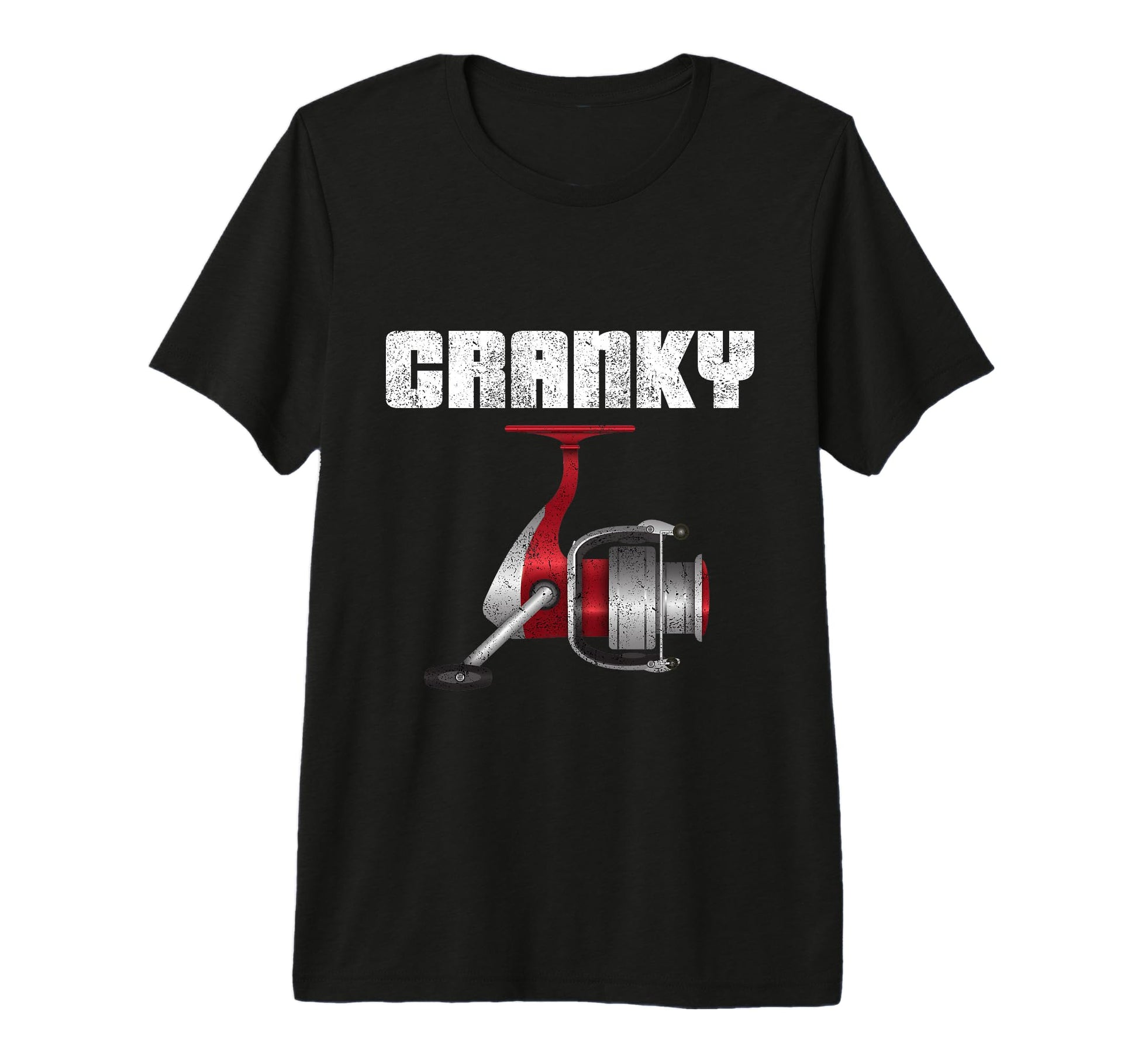 Funny Fishing Cranky Fishing Reel Fish T-Shirt - Novelty Apparel Unisex - T-Shirt, Sweatshirt, Hoodie