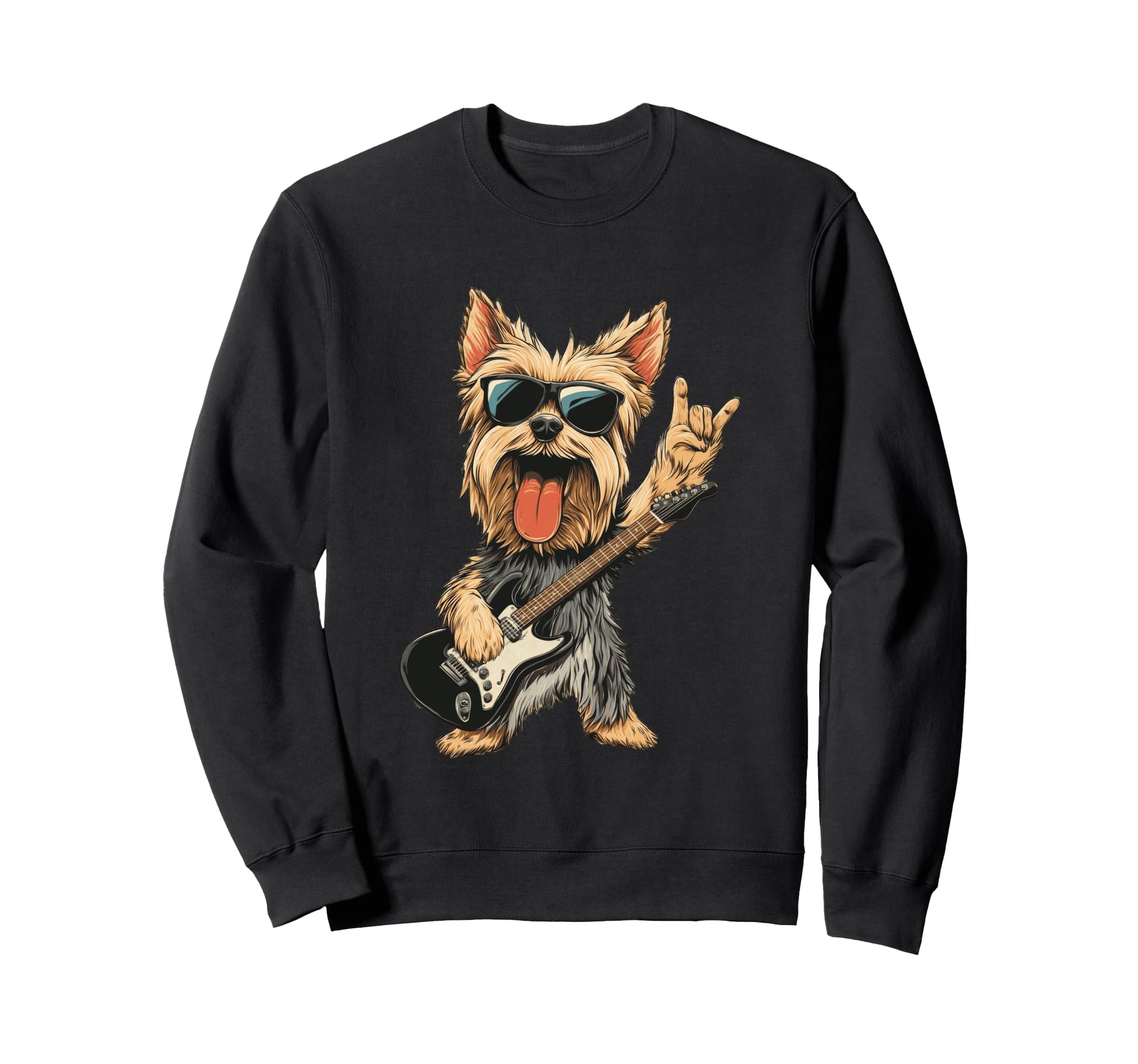Yorkshire Terrier Rock Dog Music Sweatshirt - Streetwear Style Men Women - T-Shirt, Sweatshirt, Hoodie