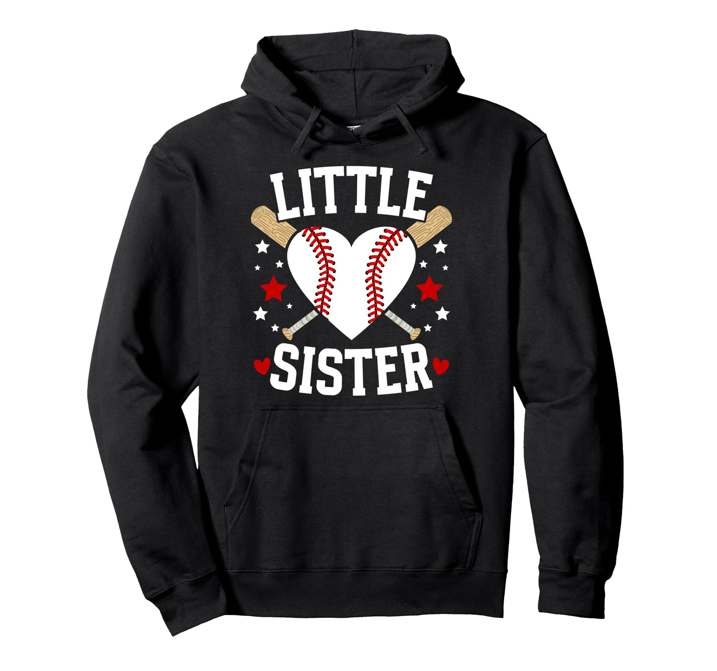Little Sister Baseball Sister Baseball Hoodie - Novelty Apparel Unisex - T-Shirt, Sweatshirt, Hoodie