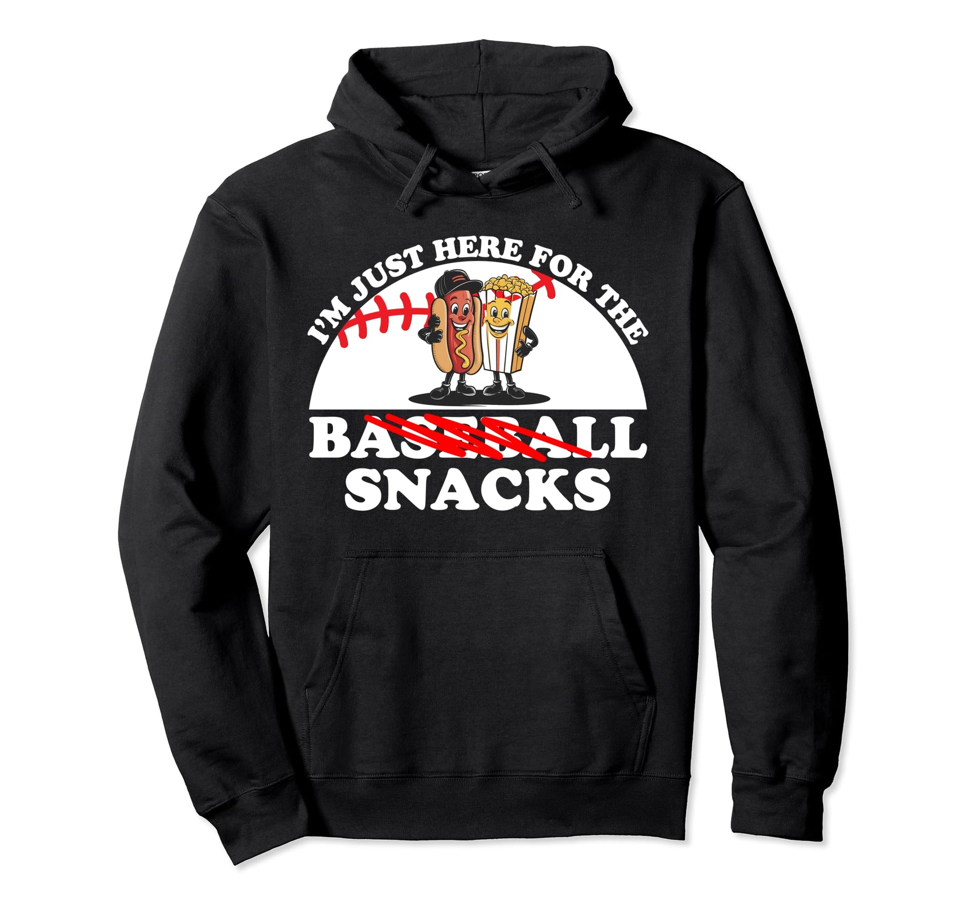 Im Just Here Snacks Funny Baseball Sister Hoodie - Minimalist Print Unisex - T-Shirt, Sweatshirt, Hoodie