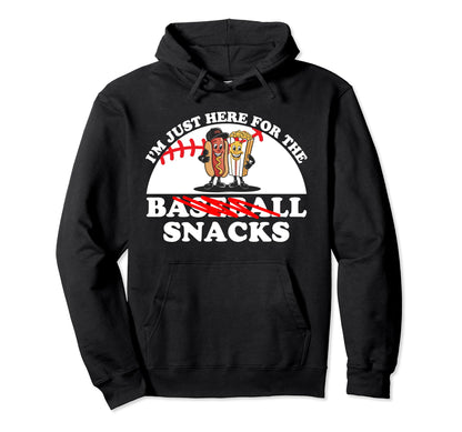 Im Just Here Snacks Funny Baseball Sister Hoodie - Minimalist Print Unisex - T-Shirt, Sweatshirt, Hoodie