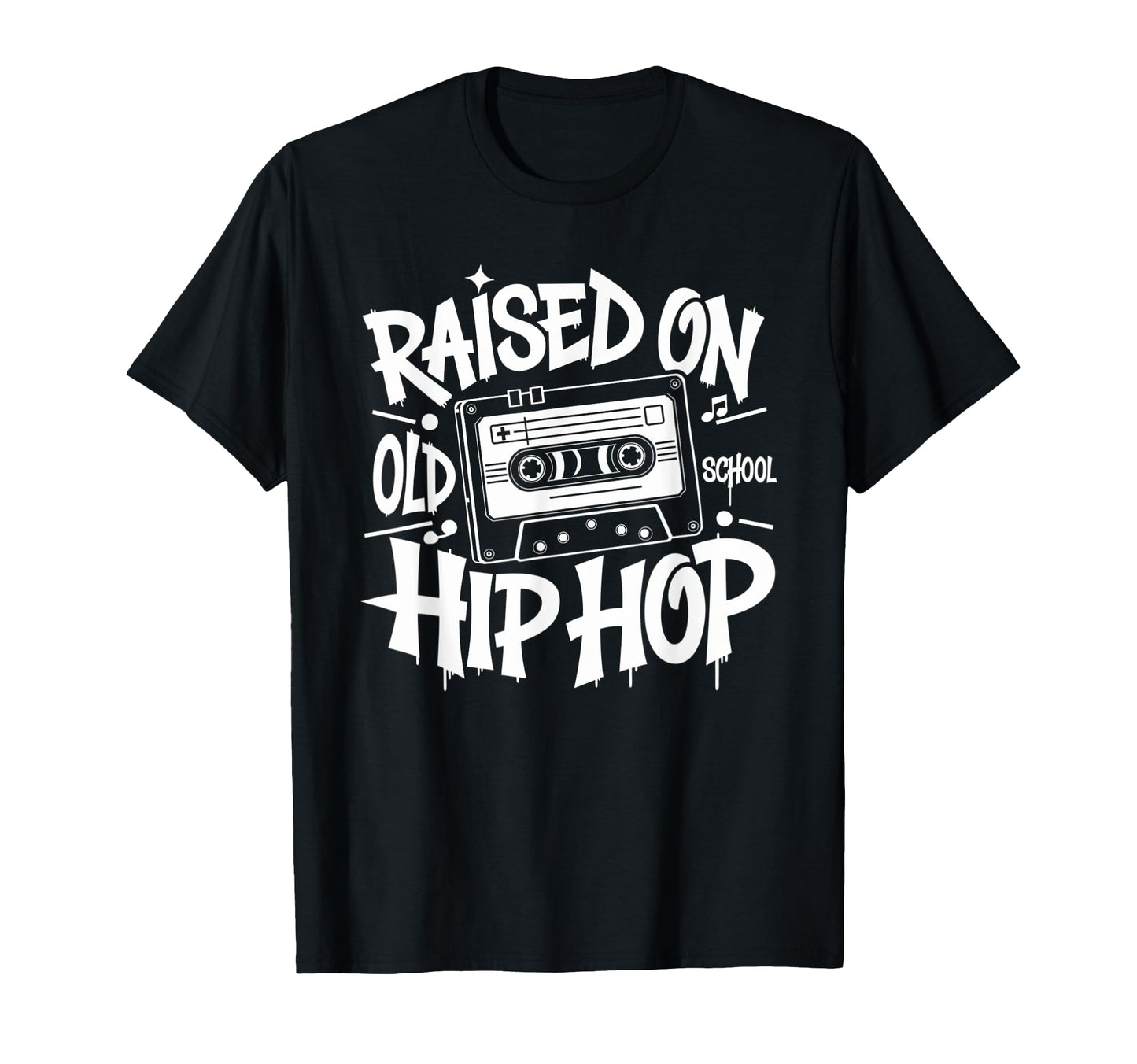 Raised Old School Hip Hop Cassette T-Shirt - Minimalist Print Unisex - T-Shirt, Sweatshirt, Hoodie