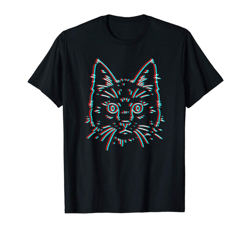 Cat Glitch Art Vaporwave Aesthetic T-Shirt - Novelty Apparel Men Women - T-Shirt, Sweatshirt, Hoodie