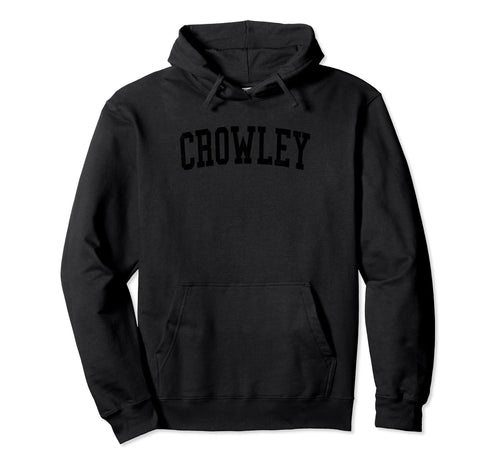 Crowley La Distressed Black Varsity Hoodie - Custom Art Print for Adults - T-Shirt, Sweatshirt, Hoodie