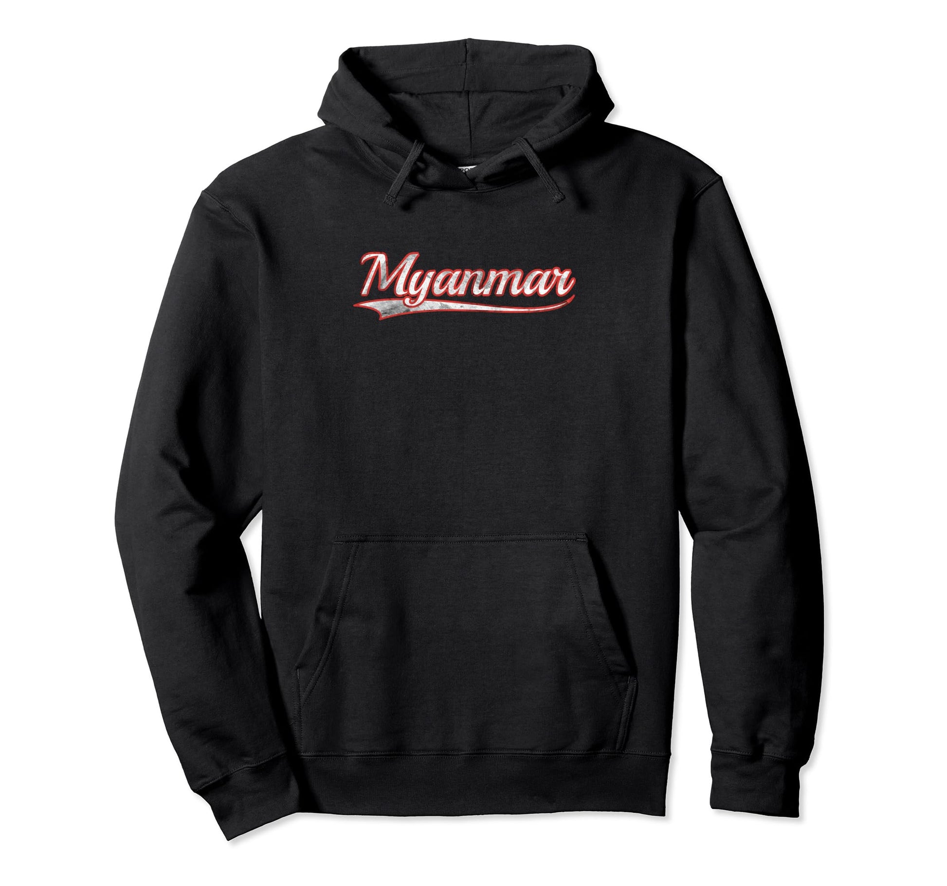 Myanmar Varsity Distressed Throwback Hoodie - Minimalist Print Unisex - T-Shirt, Sweatshirt, Hoodie