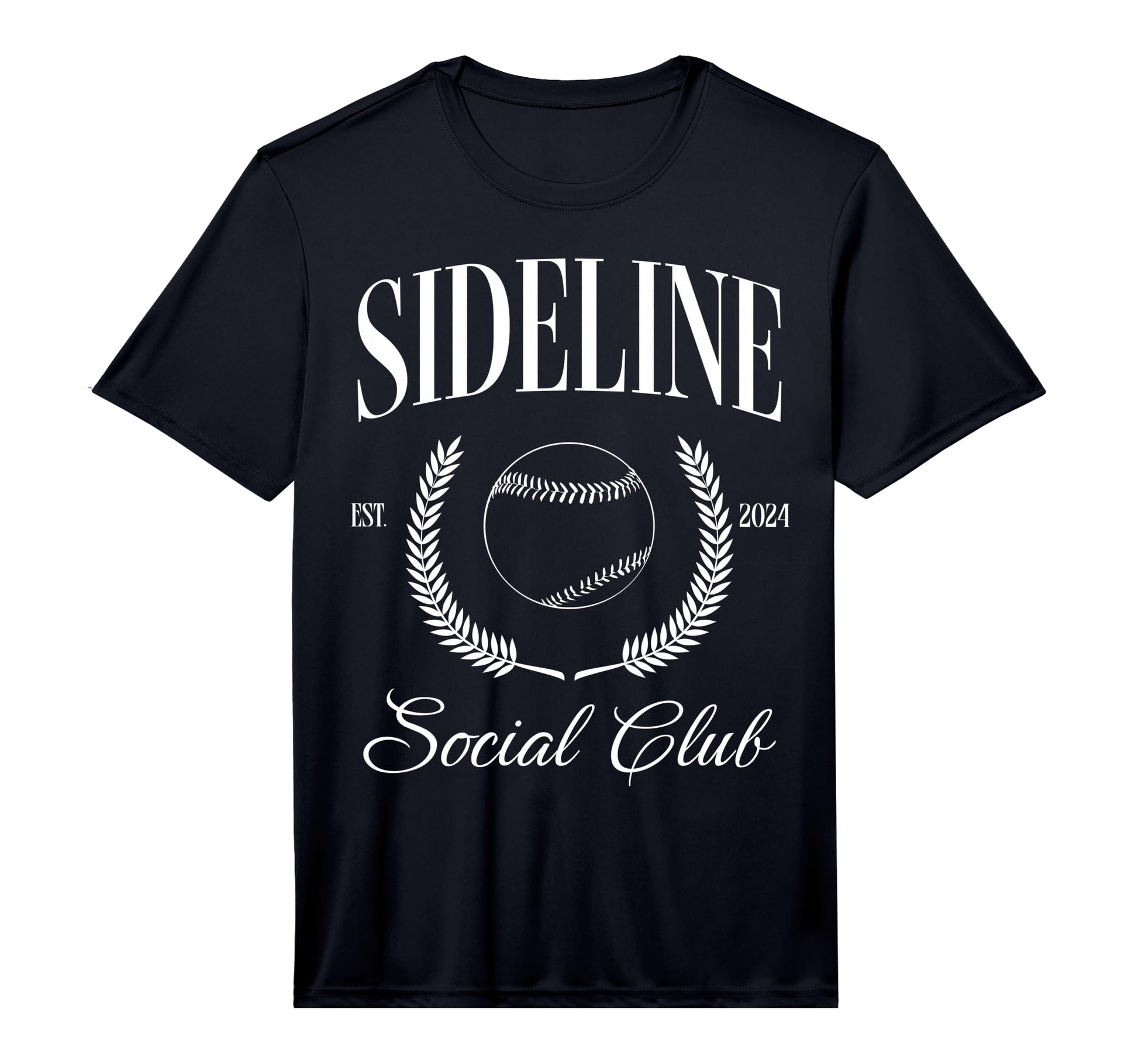 Sideline Baseball Mom Social Club T-Shirt - Minimalist Print for Adults - T-Shirt, Sweatshirt, Hoodie