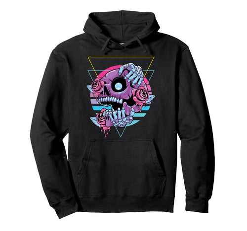 Vaporwave Aesthetic Skull Pastel Hoodie - Aesthetic Graphic for Adults - T-Shirt, Sweatshirt, Hoodie