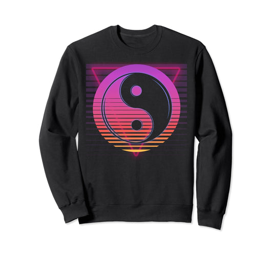 Yin And Yang Symbol Circle Sweatshirt - Casual Everyday Wear Unisex - T-Shirt, Sweatshirt, Hoodie