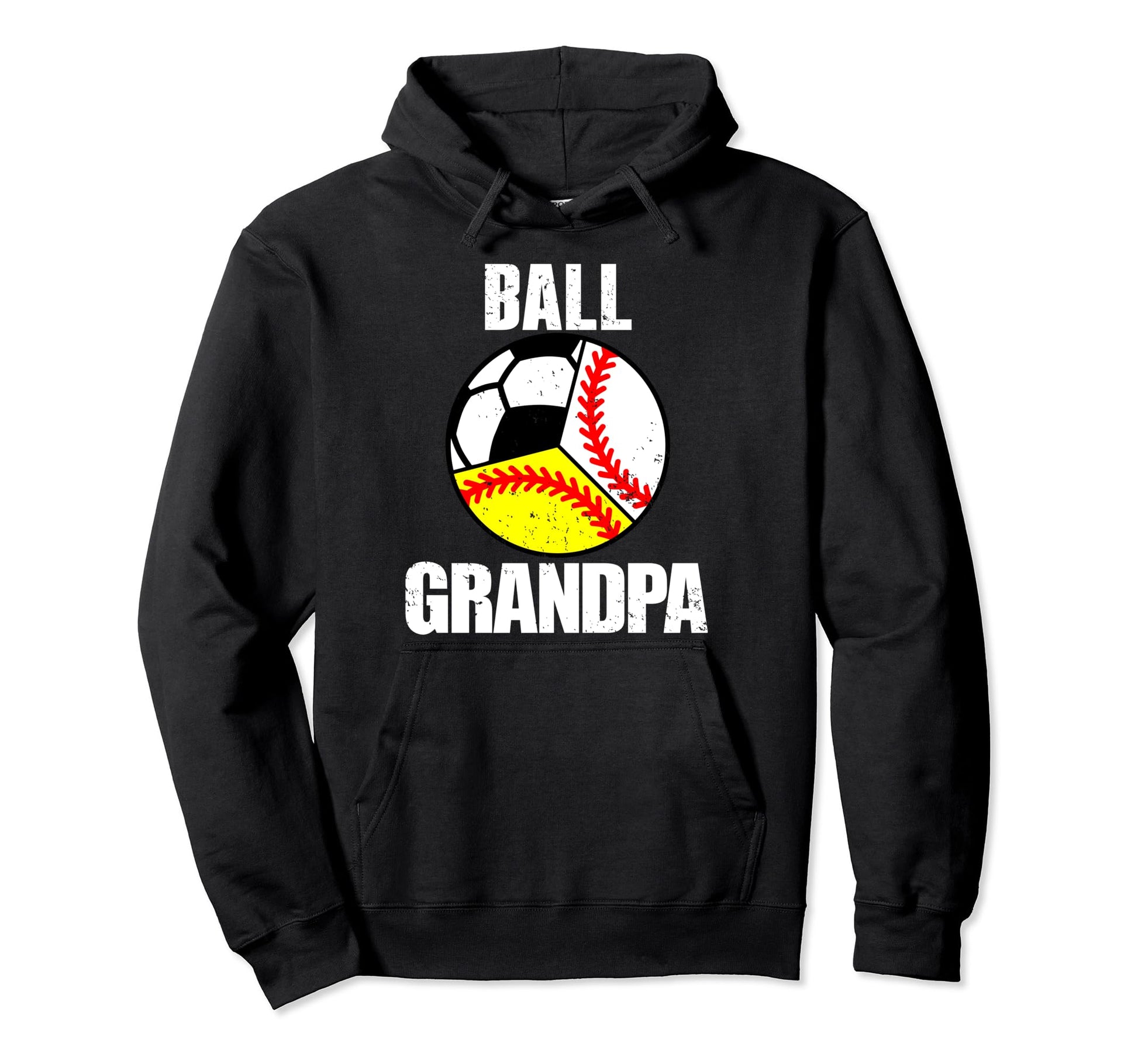 Ball Grandpa Funny Baseball Softball Hoodie - Fun Novelty Design Men Women - T-Shirt, Sweatshirt, Hoodie