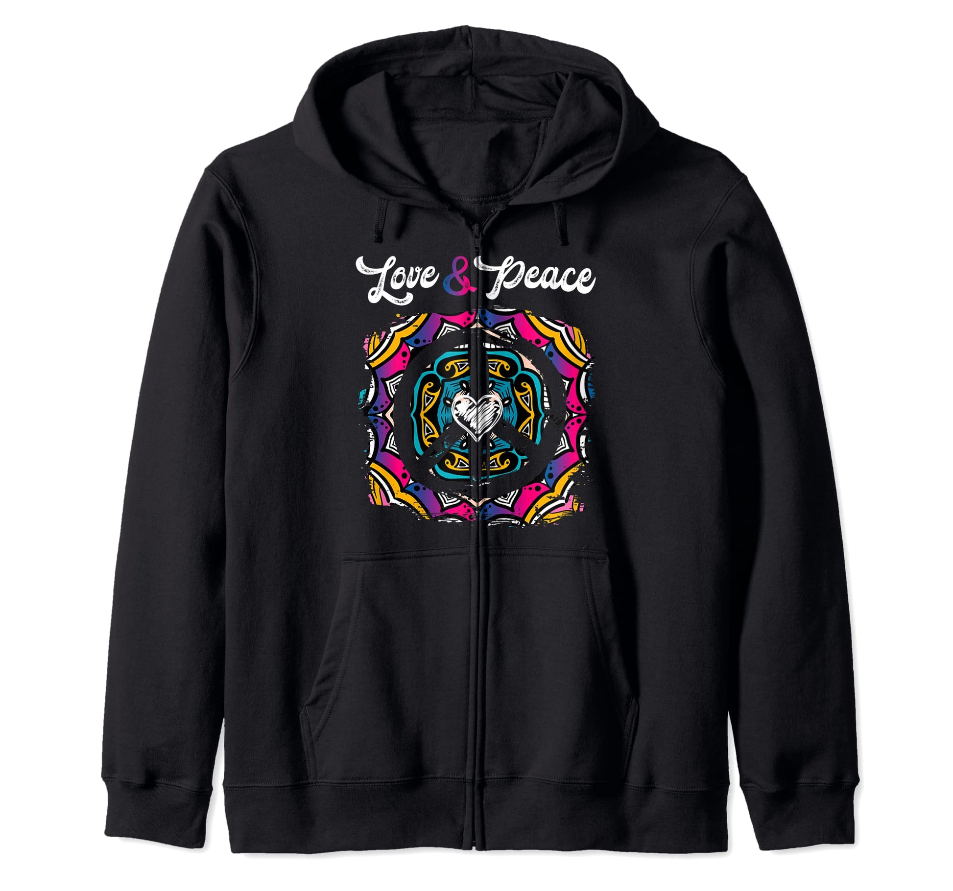 Peace Peace Harmony Hippie Peace Hoodie - Casual Everyday Wear Men Women - T-Shirt, Sweatshirt, Hoodie