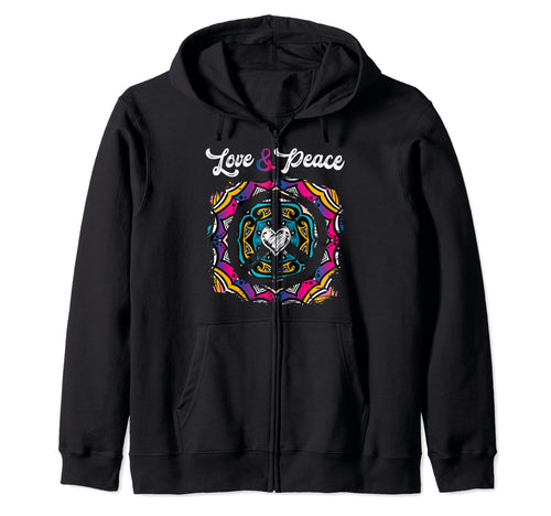 Peace Peace Harmony Hippie Peace Hoodie - Casual Everyday Wear Men Women - T-Shirt, Sweatshirt, Hoodie