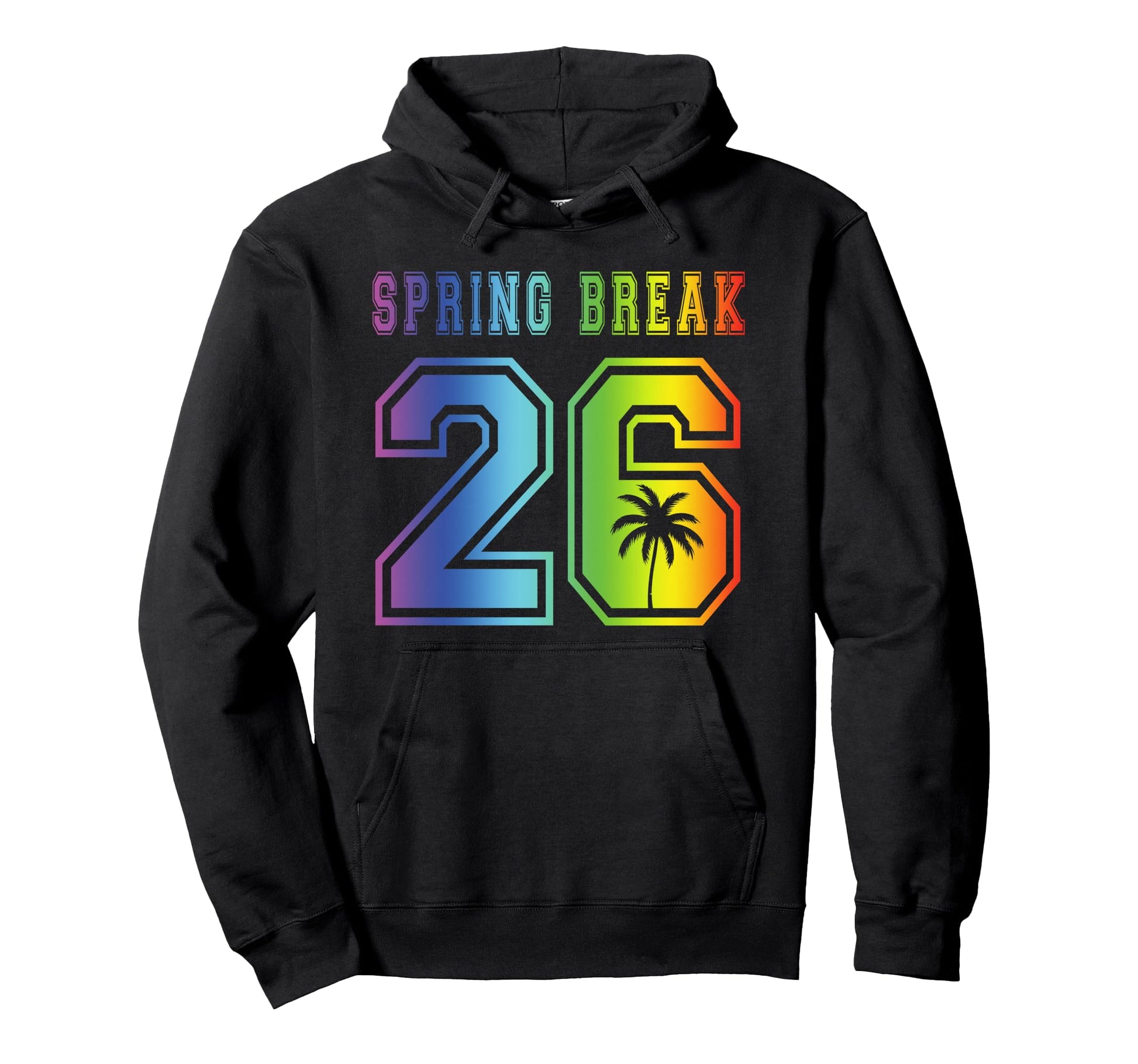 Rainbow Spring Break 2026 Beach Hoodie - Unique Graphic for Adults - T-Shirt, Sweatshirt, Hoodie
