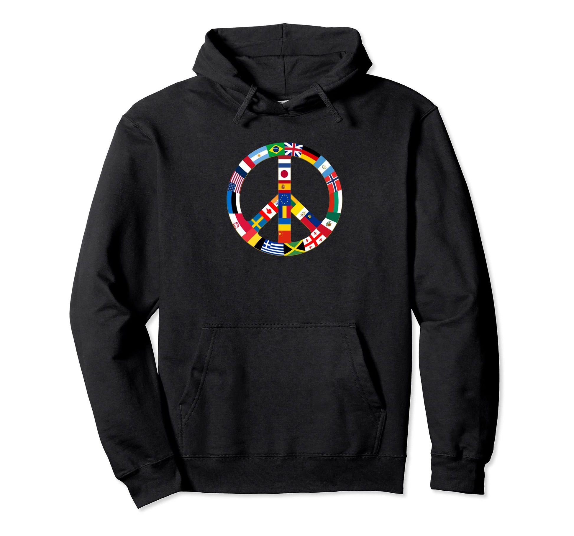 Peace Sign Worlds Flags World Love And Peace Hoodie - Graphic Print Unisex - T-Shirt, Sweatshirt, Hoodie
