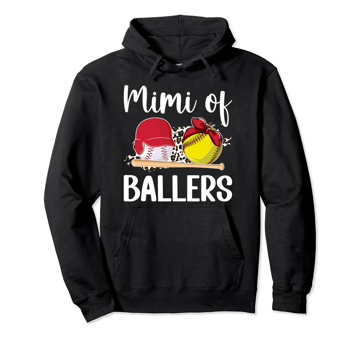Mimi Ballers Leopard Softball Baseball Hoodie - Streetwear Style Men Women - T-Shirt, Sweatshirt, Hoodie