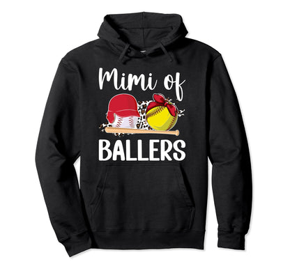 Mimi Ballers Leopard Softball Baseball Hoodie - Streetwear Style Men Women - T-Shirt, Sweatshirt, Hoodie