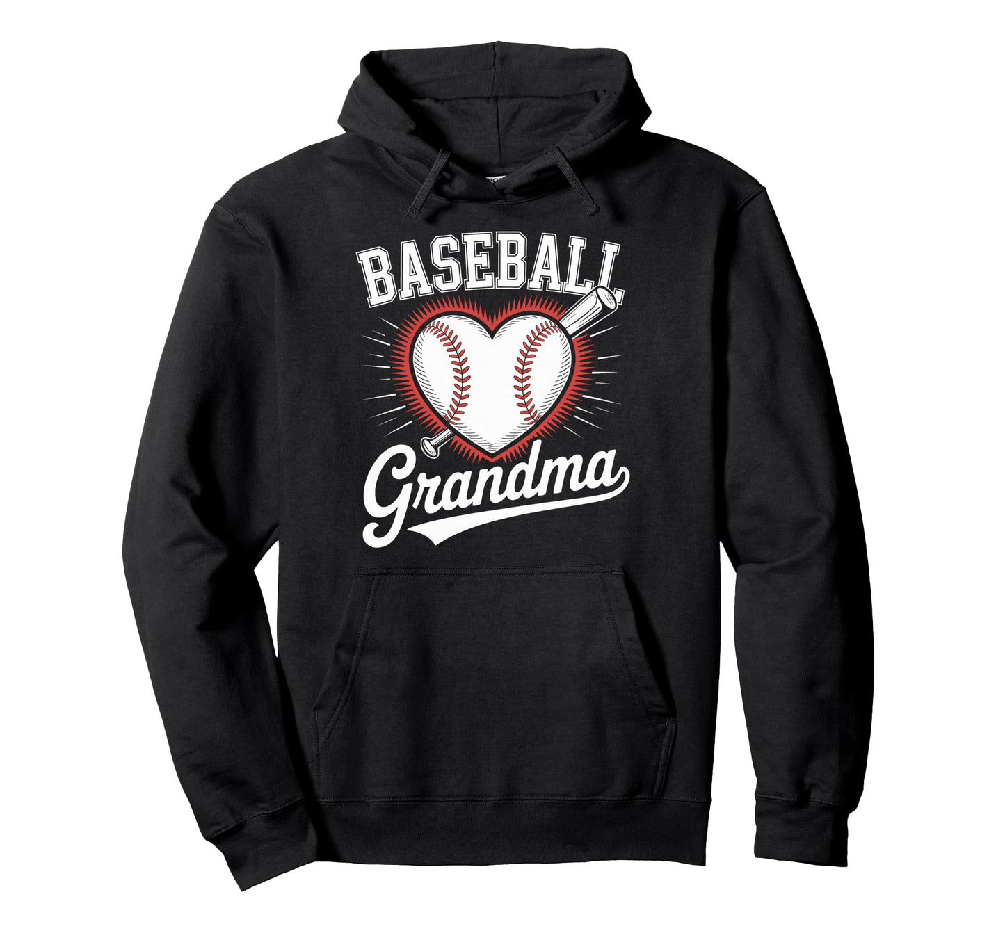 Baseball Grandma Heart And Bat Lovers Hoodie - Aesthetic Graphic Men Women - T-Shirt, Sweatshirt, Hoodie