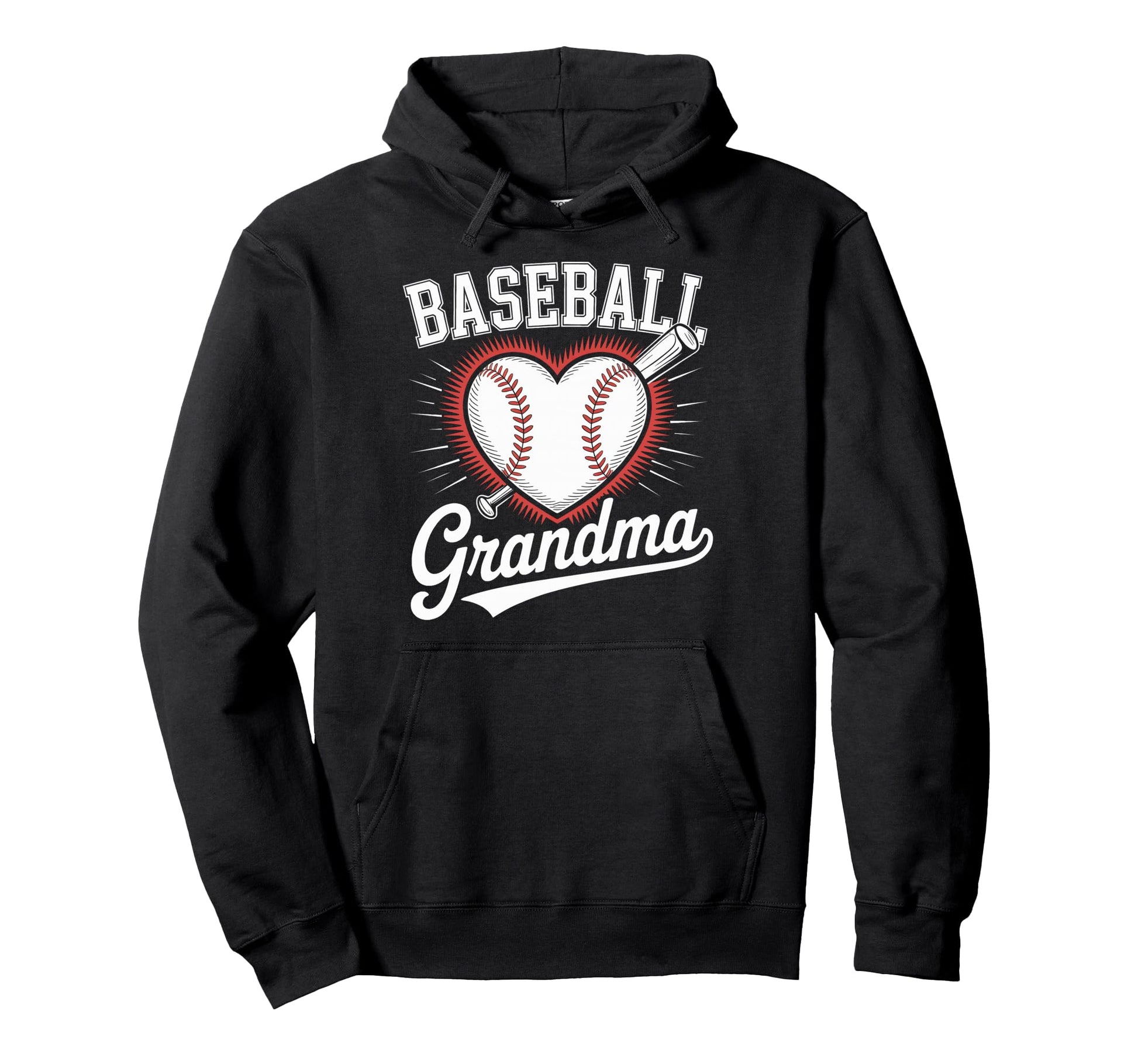 Baseball Grandma Heart And Bat Lovers Hoodie - Aesthetic Graphic Men Women - T-Shirt, Sweatshirt, Hoodie