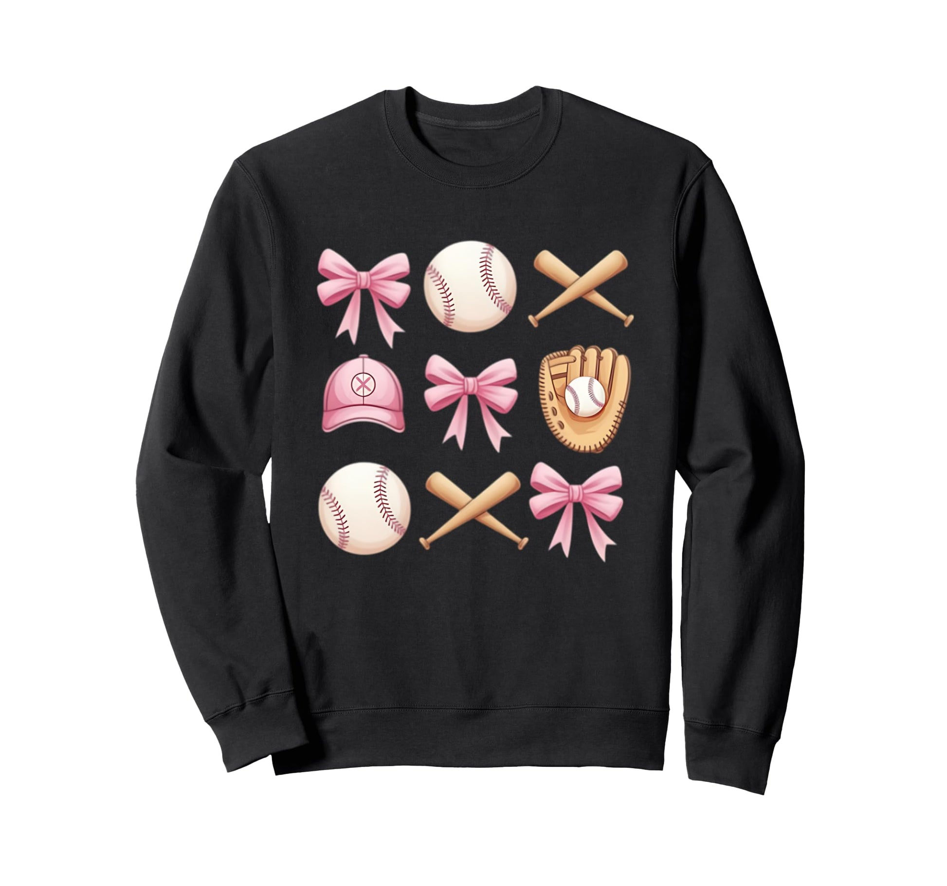 Baseball Coquette Bow Mom Sister Sweatshirt - Trendy Graphic for Adults - T-Shirt, Sweatshirt, Hoodie