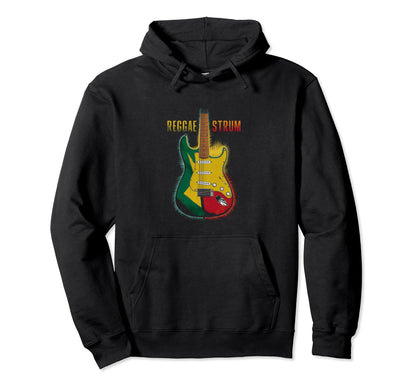 Reggae Strum Jamaica Colors Peace Love Hoodie - Custom Art Print Men Women - T-Shirt, Sweatshirt, Hoodie