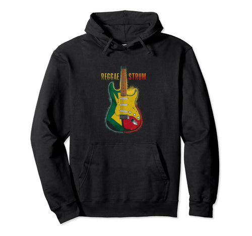 Reggae Strum Jamaica Colors Peace Love Hoodie - Custom Art Print Men Women - T-Shirt, Sweatshirt, Hoodie