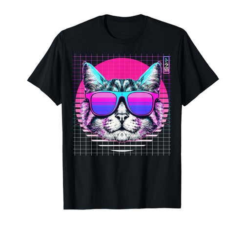 Cat Sunglasses Sunglasses Vaporwave T-Shirt - Unique Graphic Unisex - T-Shirt, Sweatshirt, Hoodie