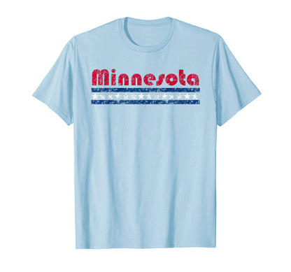 Minnesota Star Stripe Weathered T-Shirt - Trendy Graphic Men Women - T-Shirt, Sweatshirt, Hoodie