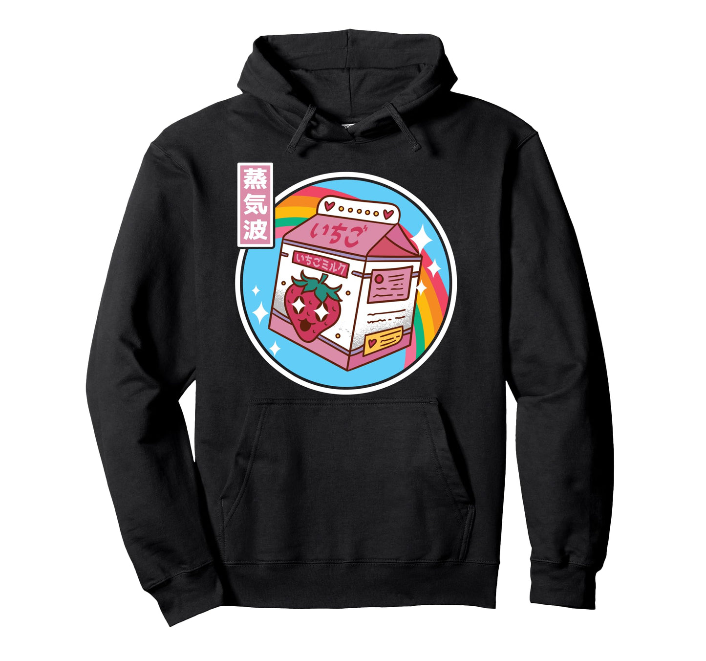 Strawberry Milk Japan Pastel Otaku Hoodie - Minimalist Print for Adults - T-Shirt, Sweatshirt, Hoodie
