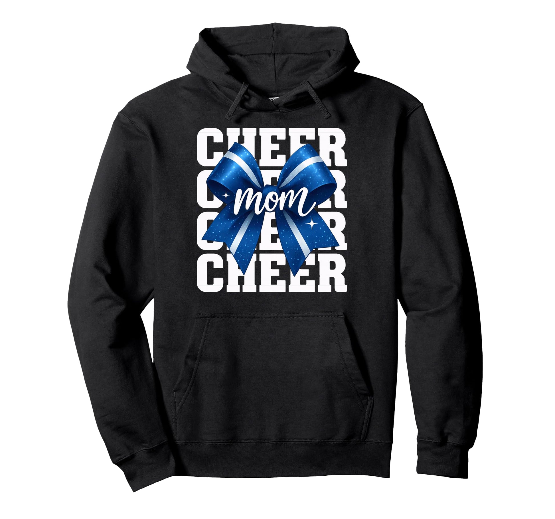 Cheer Mom Preppy Coquette Blue Bow Hoodie - Graphic Print Unisex - T-Shirt, Sweatshirt, Hoodie