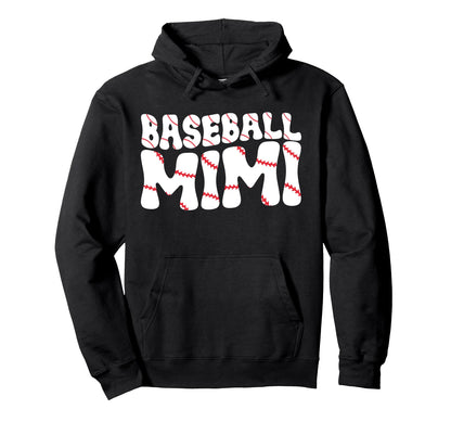 Baseball Mimi Grandma Groovy Baseball Hoodie - Novelty Apparel Men Women - T-Shirt, Sweatshirt, Hoodie
