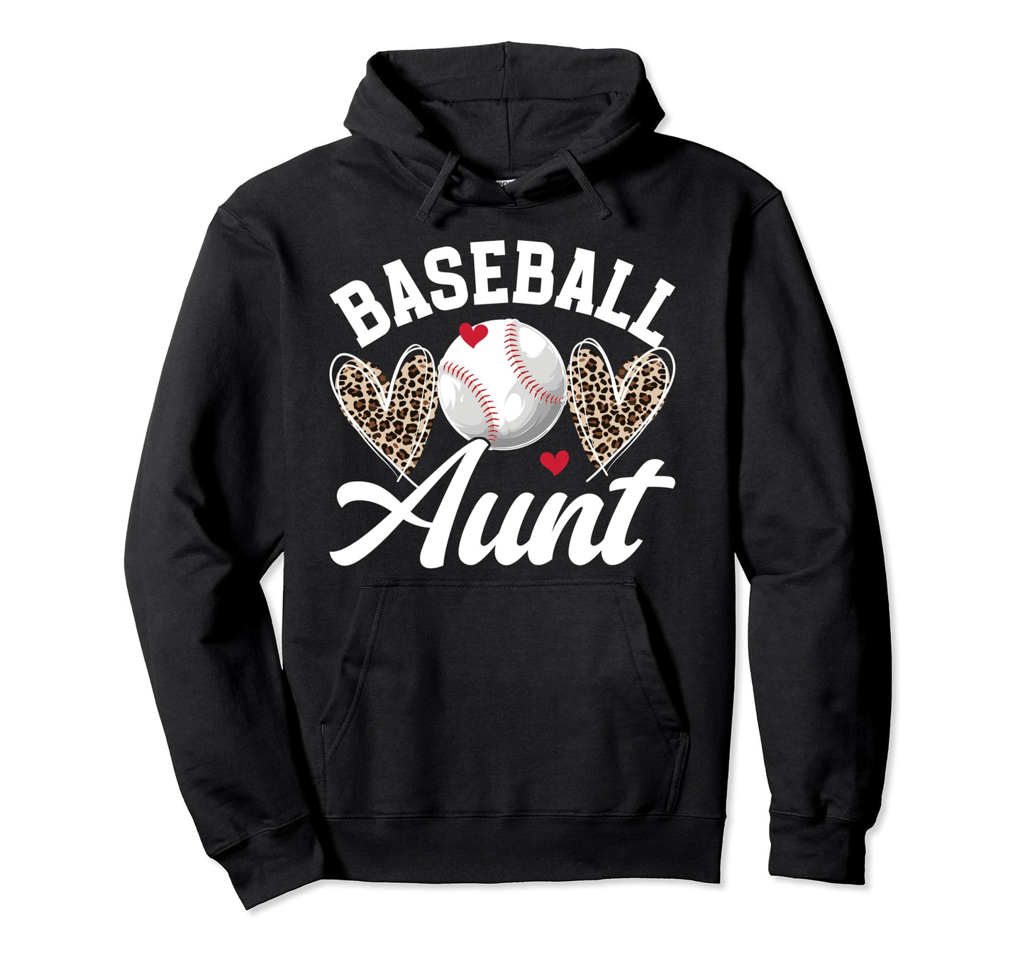 Baseball Aunt Heart Aunt Baseball Player Hoodie - Unique Graphic Unisex - T-Shirt, Sweatshirt, Hoodie