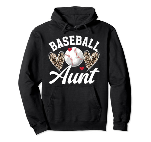 Baseball Aunt Heart Aunt Baseball Player Hoodie - Unique Graphic Unisex - T-Shirt, Sweatshirt, Hoodie