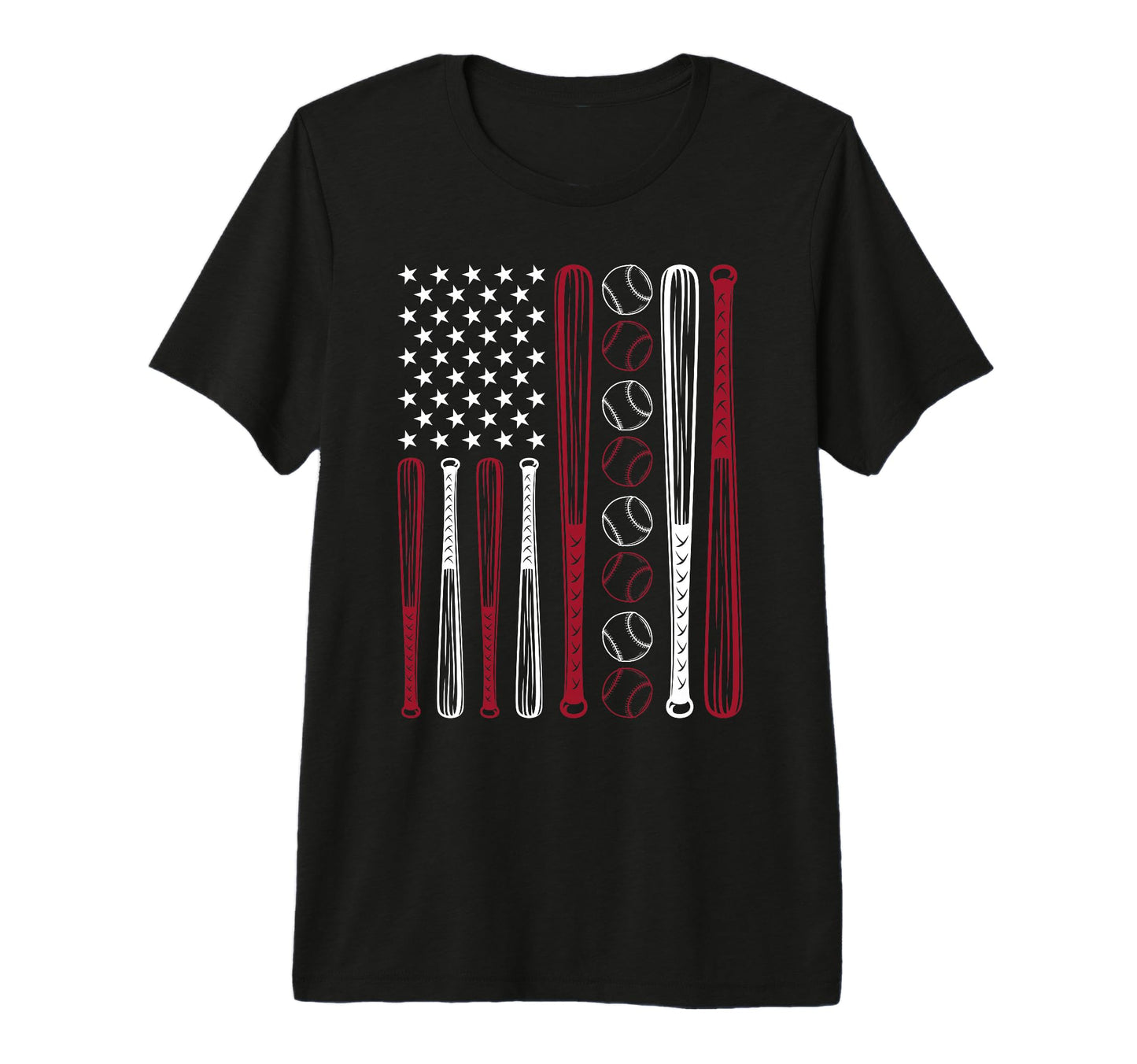 Baseball Patriotic Usa Flag 4Th T-Shirt - Casual Everyday Wear for Adults - T-Shirt, Sweatshirt, Hoodie