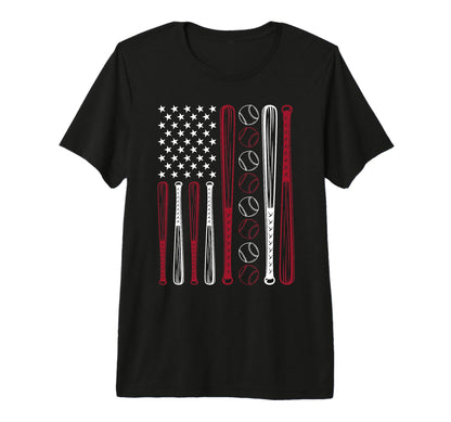 Baseball Patriotic Usa Flag 4Th T-Shirt - Casual Everyday Wear for Adults - T-Shirt, Sweatshirt, Hoodie