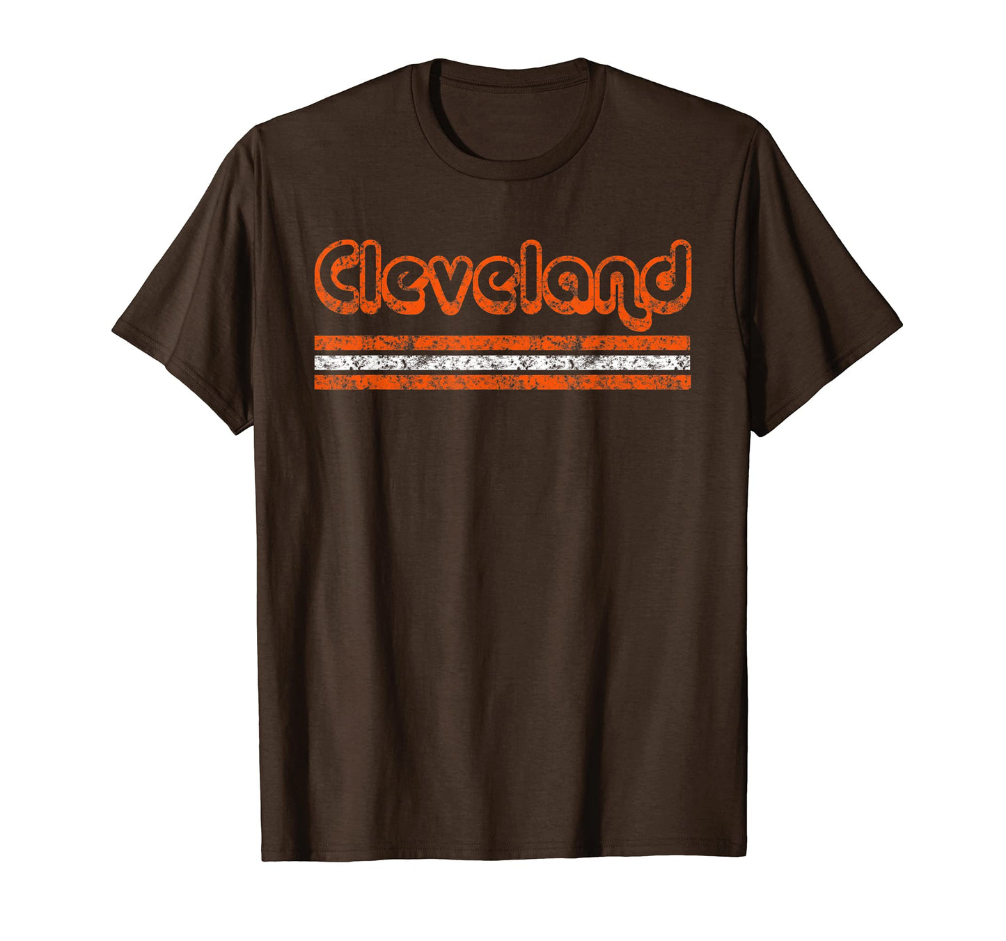 Cleveland Ohio Three Stripe Weathered T-Shirt - Novelty Apparel Unisex - T-Shirt, Sweatshirt, Hoodie
