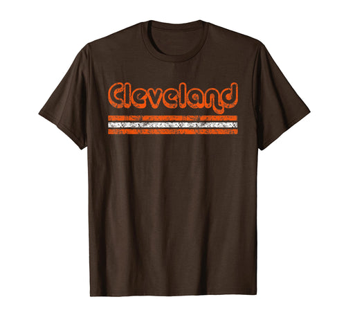 Cleveland Ohio Three Stripe Weathered T-Shirt - Novelty Apparel Unisex - T-Shirt, Sweatshirt, Hoodie