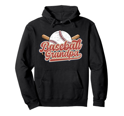 Baseball Grandpa Baseball Player Hoodie - Graphic Print Men Women - T-Shirt, Sweatshirt, Hoodie