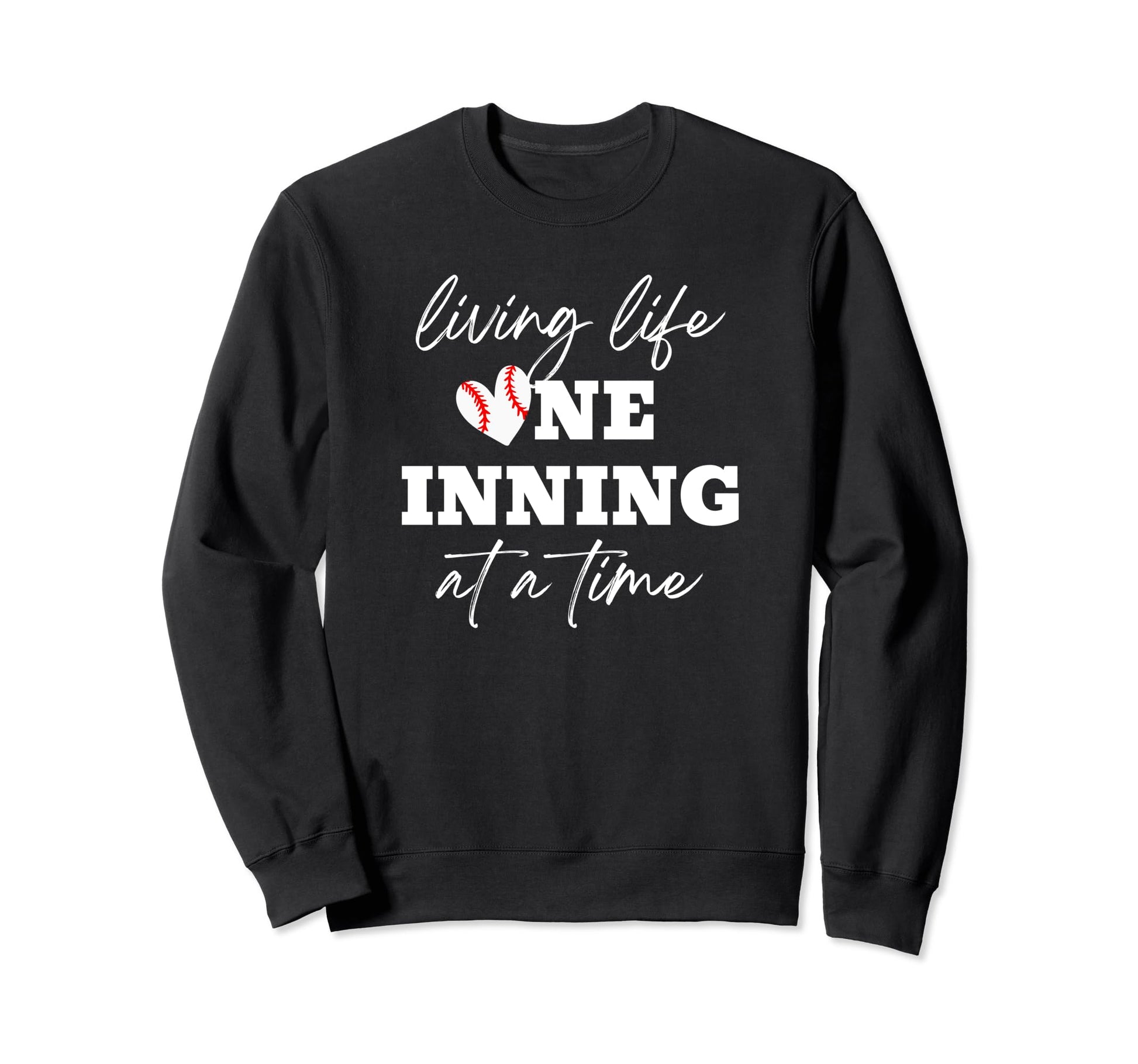 Baseball Mom Living Life One Inning Sweatshirt - Unique Graphic Men Women - T-Shirt, Sweatshirt, Hoodie