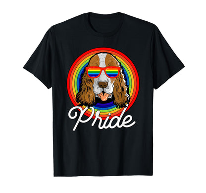 English Springer Spaniel Lgbt Pride T-Shirt - Fun Novelty Design Unisex - T-Shirt, Sweatshirt, Hoodie
