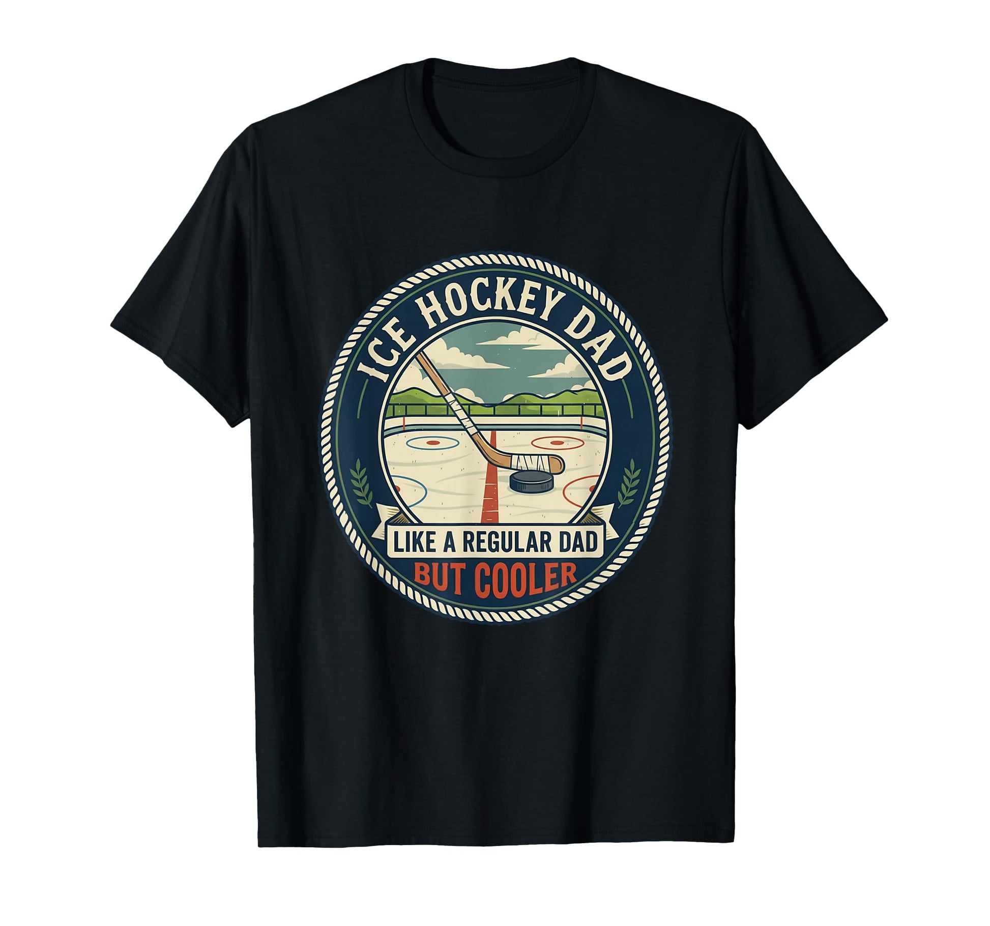 Ice Hockey Dad Player Puck Stick T-Shirt - Custom Art Print for Adults - T-Shirt, Sweatshirt, Hoodie