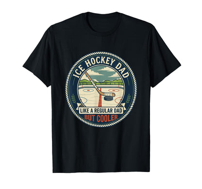 Ice Hockey Dad Player Puck Stick T-Shirt - Custom Art Print for Adults - T-Shirt, Sweatshirt, Hoodie